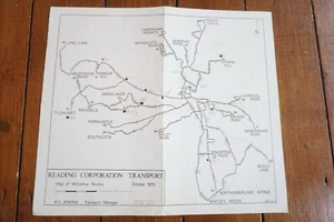 1970 Reading Corporation Bus Route Map - Picture 1 of 3