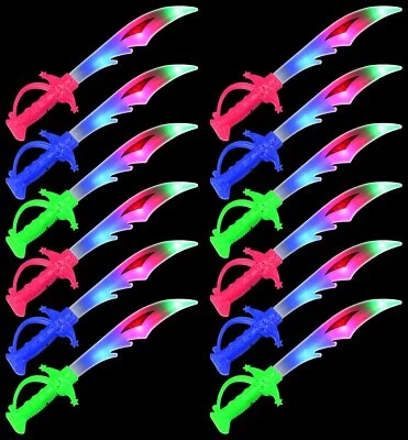 Juego de 12 estrellas pirata intermitentes luces LED fiesta favor juguete luz espada sable Foto 1 de 4