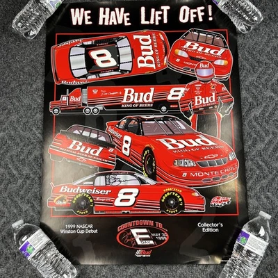 Bajo Sam Dale Earnhardt Jr "We Have Liftoff" 28" X 21" Impresión FIRMADO Copa Debut Foto 1 de 4