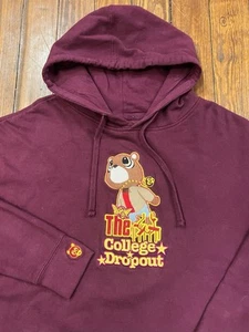 Felpa con cappuccio vintage Kanye West College Dropout Bear taglia XXL Y2K rap hip hop rocafella - Foto 1 di 3