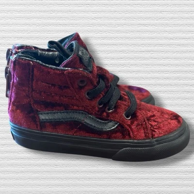 Vans Sk8-Hi Zip Toddler 6.5 Velvet Red Black High Top Sneakers *play* - Image 1 of 4