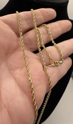 "Collar de cadena de cuerda de 20"" Michael Anthony de oro amarillo macizo de 10 k de 1,9 mm 5,4 gr" Foto 1 de 4