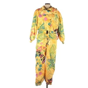Vintage Cerruti 1881 Sport Salopettes Ski Bib Snowsuit Yellow 90s Graphic EUR 42 - Picture 1 of 22
