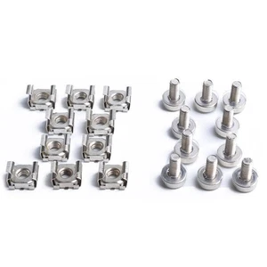 10pcs M5 Mounting Square Hole Cage Nuts & Screws For Server Rack Cabinet - Afbeelding 1 van 12
