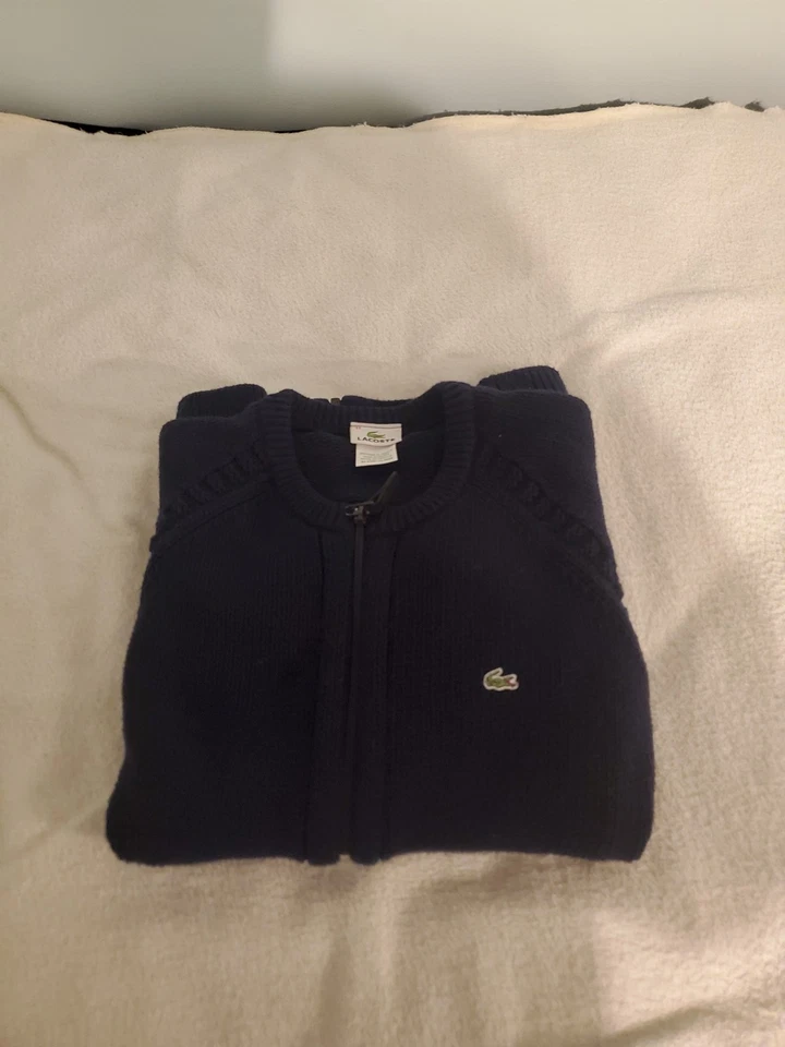 Suéter negro manga larga cremallera completa grande (44) Lacoste para mujer Foto 1 de 4