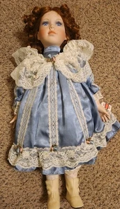 💥 Vtg Tuss William Tung Collection Porcelain Doll Victorian Dress Auburn Hair - Picture 1 of 14