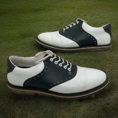 Мужские туфли для гольфа G/Fore Gallivanter размер 10 черная белая кожа G4MC0EF03 - Изображение 1 из 4