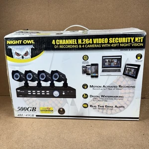 Night Owl 4 Channel DVR Video Security System W/500GB Hard Drive & 4 Cameras - Picture 1 of 11