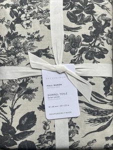 Pottery Barn Sorrel Toile Full/Queen Duvet Cover Charcoal Gray - NEW - Picture 1 of 3