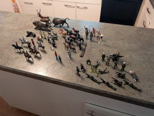 Vintage Misc Metal Some Britains 4 Composite Animals Playset AS IS - Picture 1 of 9