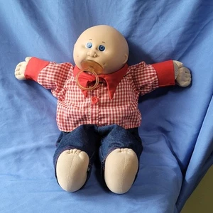 1982 Xavier Roberts Boy Cabbage Patch Puppe blaue Augen und Schnuller - Bild 1 von 12