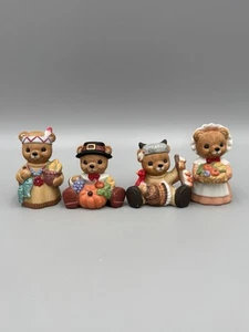 Vintage HOMCO Bears Thanksgiving Pilgrim Indian Figurines Lot Of 4 #1413 - Photo 1 sur 14