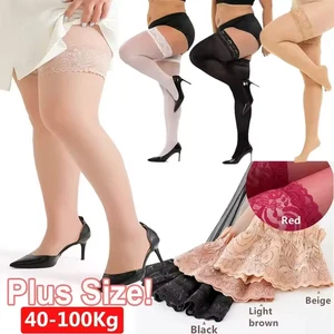 Women Plus Size Fat Sexy Stocking Lace Top  Female Gift Nightclub Stockings - Picture 1 of 20