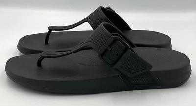 Fit Flops IQUSHION Sandals Womens 8 Black Flip Flops Adjustable Buckle - Image 1 of 4