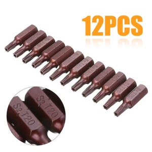 12PC 25mm Torx Security Bit Set Manipulationssichere Schraubendreherbits Stahl - Bild 1 von 13