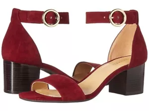 Michael Michael Kors Z7887 Oxblood Suede Lena Block Heel Dress Sandals Size 8 M - Picture 1 of 3
