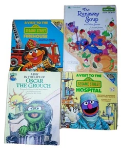 Lot of 4 Sesame Street Books 2 Hardback 2 soft covers great condition books 💥💥 - Picture 1 of 2