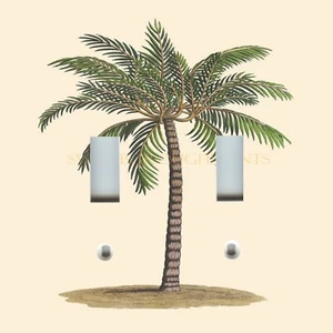 Light Switch Plate Cover COASTAL HOME DECOR TROPICAL PALM TREE 02 - Picture 1 of 26