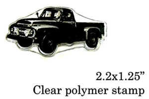 P51 Vintage pick up truck clear un mounted rubber stamp - Picture 1 of 1