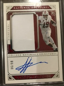 2019 NATIONAL TREASURES COLLEGIATE JJ Arcega-Whiteside AUTO PATCH RC! #06/99! - Picture 1 of 2