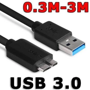 0.3-3M Fast USB 3.0 Micro B Hard Drive Cable For Seagate WD Toshiba PC Camera - Picture 1 of 12