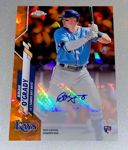 2020 Topps Chrome # 1/25 Sapphire Rookie Autograph Orange Brian O'Grady - Picture 1 of 5