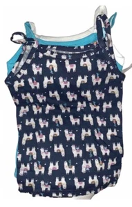 Girl’s M-8/19) 3 Pack Camisoles-100% Cotton Multicolor/Llamas. New. - Picture 1 of 4