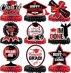 Red and Black Graduation Decorations 2025 Graduation Centerpieces for Tables 202 - Picture 1 of 5