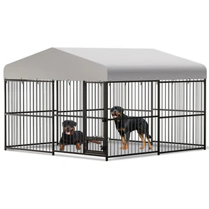 Heavy Duty Dog Kennel Pet Metal Playpen Large Animal Cage Outdoor 10x10x6FT - Picture 1 of 7