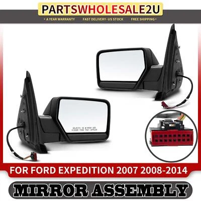 2x Espejo de ajuste eléctrico con luz de charco plegable manual para Ford Expedition 07-14 Foto 1 de 4