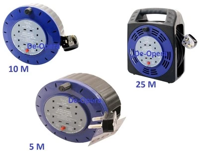 ELPINE 4WAY 5M/10M/25M CABLE EXTENSION REEL LEAD MAINS SOCKET HEAVY DUTY ELECTRICAL