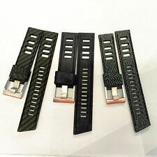 StepLadder Waterproof Rubber Dive Watch Strap BLACK, CARBON, FABRIC, 20mm 22mm 