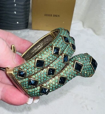 Heidi Daus SPELLBINDING SNAKE Green Blue Bracelet - M/L Size, RARE!! - Image 1 of 4