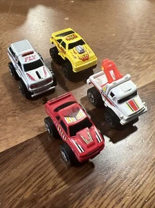 Road Champs FLY SUV Tow Truck 1987 Micro Machines Red Yellow Cars Lot Of 4 - Picture 1 of 5