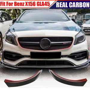 2PCS REAL CARBON Front Bumper Splitters For Mercedes Benz X156 GLA45  2017-19 - Picture 1 of 15