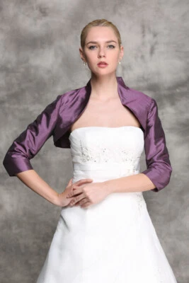 HBH Brautmoden Taffeta Bolero Jacke m langen Ärmeln, Gr.34-58 in mehreren Farben - Bild 1 von 2