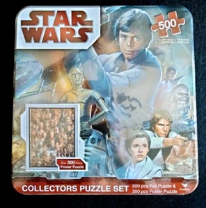STAR WARS Set Puzzle da Collezione 500 Pezzi Puzzle in Foil e 300 Pezzi Poster Puzzle NUOVO - Foto 1 di 5