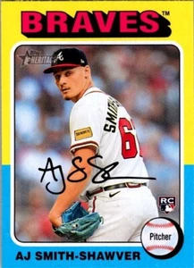 2024 TOPPS HERITAGE #114 AJ SMITH-SHAWVER ROOKIE CARD BRAVES - Picture 1 of 2