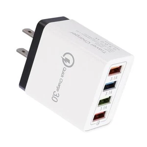 4 USB Travel Wall 3A Fast Charging Charger US Plug Adapter (Black) 2PCS - Bild 1 von 12