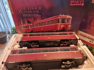 G Scale Piko 37308 DB 111 VT Single Unit Railbus and Piko 37690 Railbus Trailer - Picture 1 of 15
