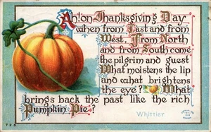 POSTCARD THANKSGIVING VERSE & PUMPKIN - Picture 1 of 2