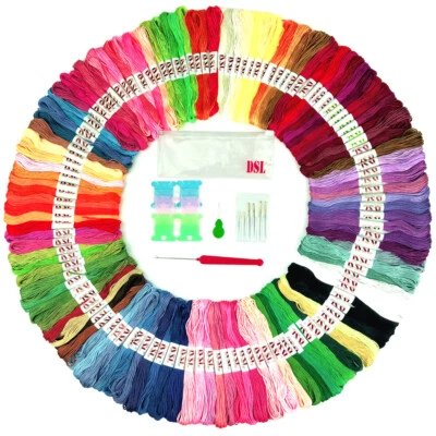 50/120 Skeins Coloured Embroidery Thread Cotton Cross Stitch Craft Sewing Floss - Image 1 of 4