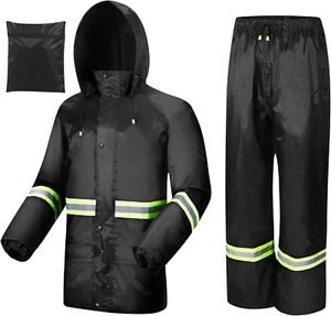 Rain Suits for Men Women Waterproof, Breathable Rain Coats with Eye-Catching Ref - Picture 1 of 12