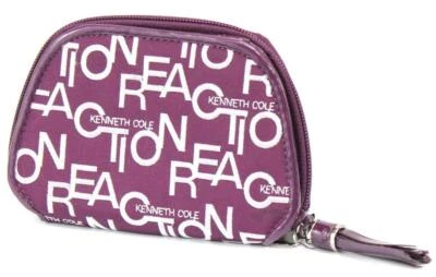 Kenneth Cole Reaction Women's Purple Fabric Logo Embroidered Zip Indexer Wallet - Image 1 of 4