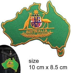 Australian Coat of arms Iron on patch - Australia map Aussie Oz iron-on patches - Picture 1 of 5