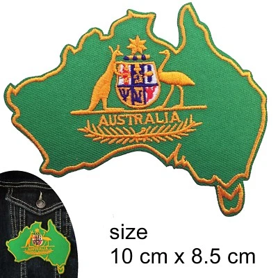 Australian Coat of arms Iron on patch - Australia map Aussie Oz iron-on patches - image 1 of 4