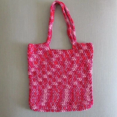Jazberryz Handmade Crochet Market Bag Tote Acrylic/Nylon Variegated Pinks - image 1 of 2