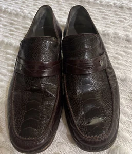 Moreschi Burgundy Snake Leather Loafer Shoes Made in Italy Men’s 10 - Picture 1 of 8