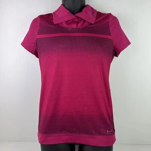 Nike Golf Spotted Polo Shirt Womens S Pink/Black 47/68 - Picture 1 of 7