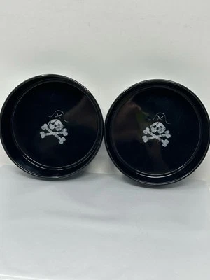 Dolce Bad to the Bone Juego de 2 Cuencos Antideslizantes Negro Pirata Perro NUEVO 5"x2" LEER Foto 1 de 4
